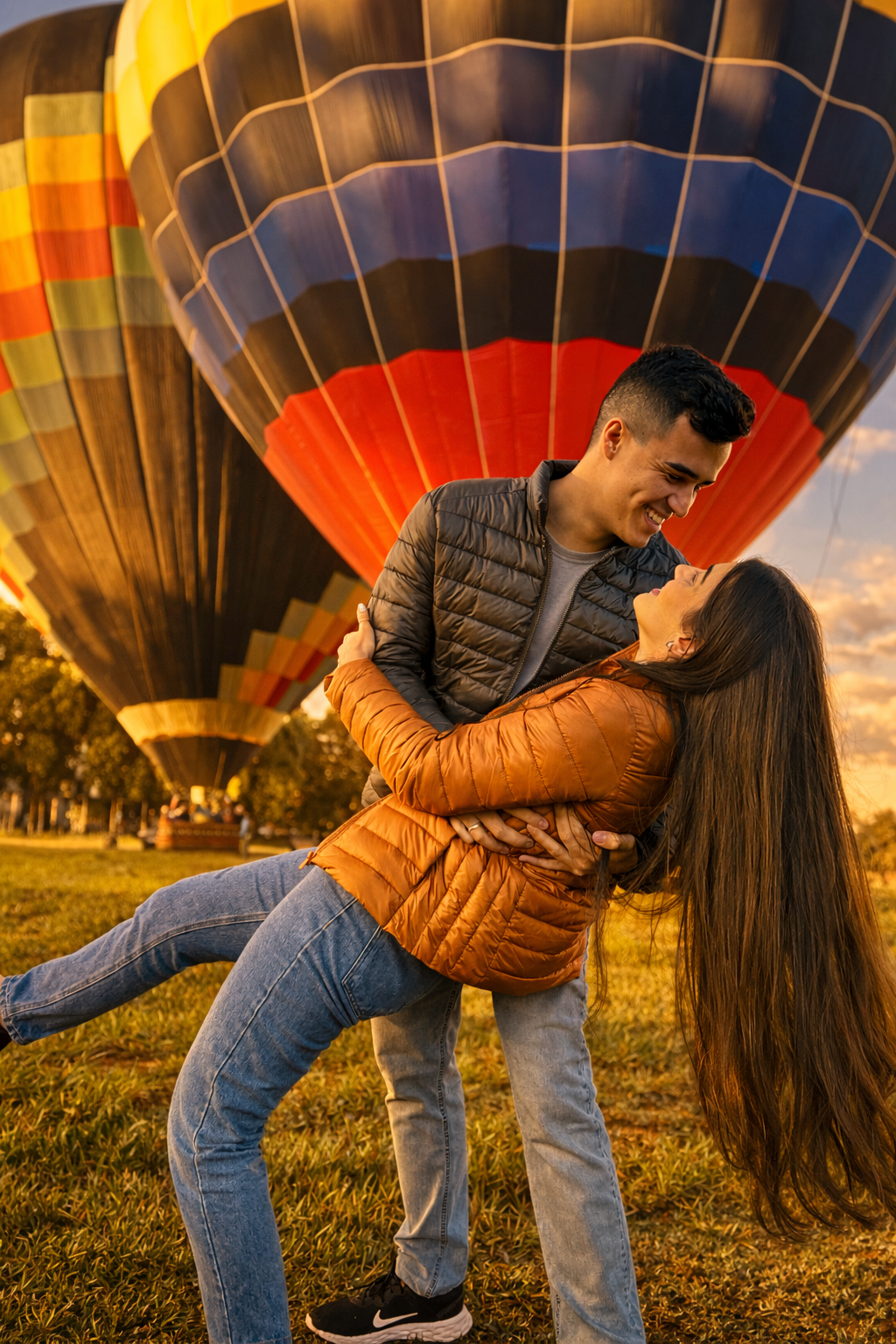 Voo de balão ao nascer do sol